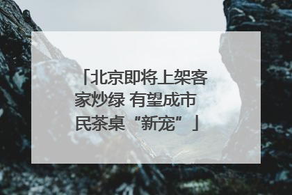 北京即将上架客家炒绿 有望成市民茶桌“新宠”