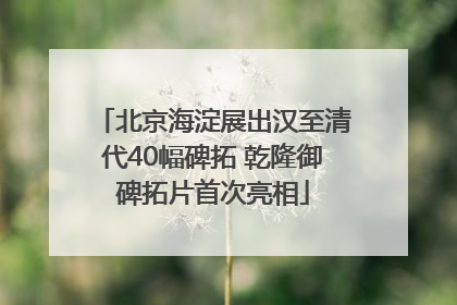 北京海淀展出汉至清代40幅碑拓 乾隆御碑拓片首次亮相