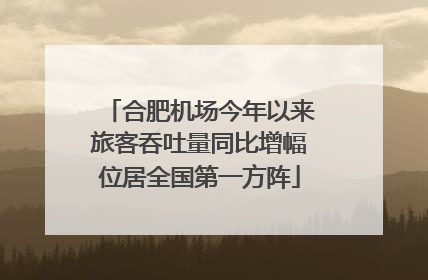 合肥机场今年以来旅客吞吐量同比增幅位居全国第一方阵