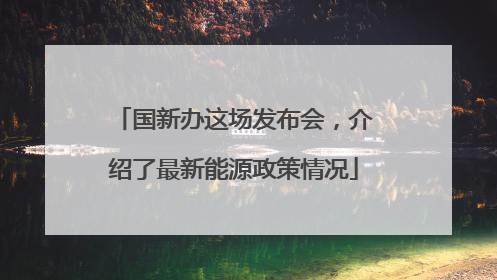 国新办这场发布会，介绍了最新能源政策情况