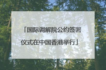 国际调解院公约签署仪式在中国香港举行