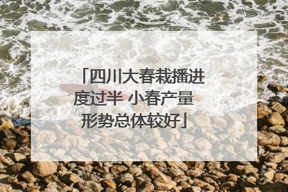 四川大春栽播进度过半 小春产量形势总体较好