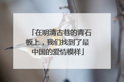 在明清古巷的青石板上，我们找到了最中国的爱情模样
