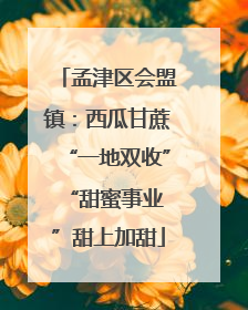 孟津区会盟镇：西瓜甘蔗“一地双收” “甜蜜事业”甜上加甜