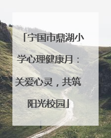 宁国市鼎湖小学心理健康月：关爱心灵，共筑阳光校园
