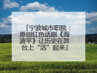 宁波城市职院：原创红色话剧《海波平》让历史在舞台上“活”起来