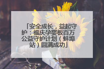 安全成长，益起守护：福庆孕婴板百万公益守护计划（蚌埠站）圆满成功