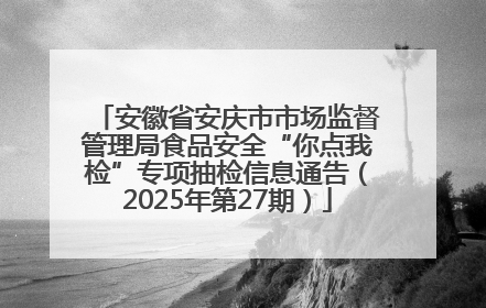 安徽省安庆市市场监督管理局食品安全“你点我检”专项抽检信息通告（2025年第27期）
