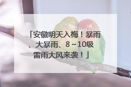安徽明天入梅！暴雨、大暴雨、8～10级雷雨大风来袭！