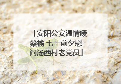 安阳公安温情暖桑榆 七一前夕慰问汤西村老党员