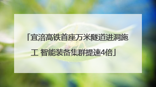宜涪高铁首座万米隧道进洞施工 智能装备集群提速4倍