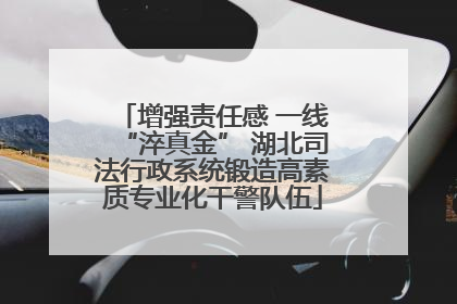 增强责任感 一线“淬真金” 湖北司法行政系统锻造高素质专业化干警队伍