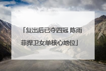 复出后已夺四冠 陈雨菲捍卫女单核心地位