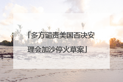 多方谴责美国否决安理会加沙停火草案