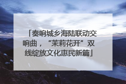奏响城乡海陆联动交响曲，“茉莉花开”双线绽放文化惠民新篇
