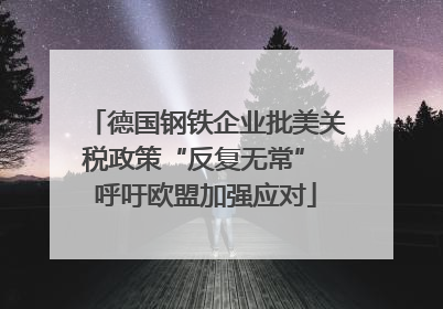 德国钢铁企业批美关税政策“反复无常” 呼吁欧盟加强应对