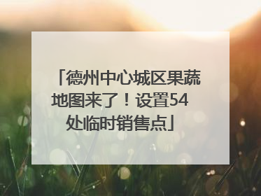 德州中心城区果蔬地图来了！设置54处临时销售点