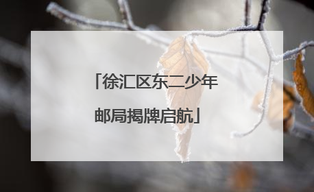 徐汇区东二少年邮局揭牌启航
