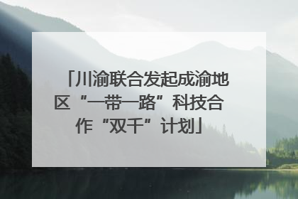 川渝联合发起成渝地区“一带一路”科技合作“双千”计划