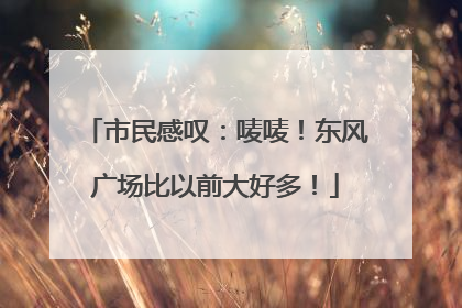 市民感叹：唛唛！东风广场比以前大好多！