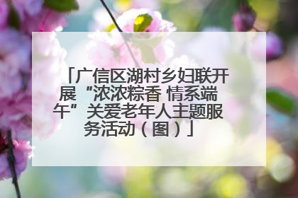 广信区湖村乡妇联开展“浓浓粽香 情系端午”关爱老年人主题服务活动（图）