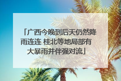 广西今晚到后天仍然降雨连连 桂北等地局部有大暴雨并伴强对流