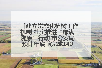建立常态化植树工作机制 扎实推进“绿满陇原”行动 市公安局预计年底前完成1402亩绿化任务