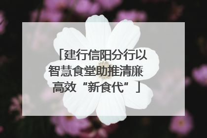 建行信阳分行以智慧食堂助推清廉高效“新食代”