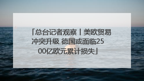 总台记者观察丨美欧贸易冲突升级 德国或面临2500亿欧元累计损失
