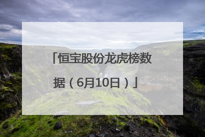 恒宝股份龙虎榜数据（6月10日）