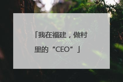 我在福建，做村里的“CEO”