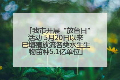 我市开展“放鱼日”活动 5月20日以来已增殖放流各类水生生物苗种5.1亿单位