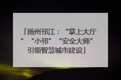 扬州邗江：“掌上大厅”“小邗”“安全大师”引领智慧城市建设