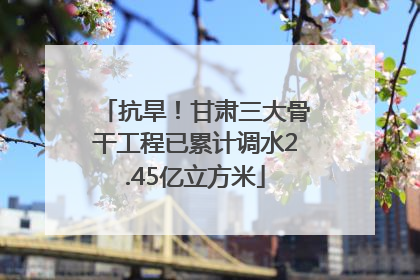 抗旱！甘肃三大骨干工程已累计调水2.45亿立方米