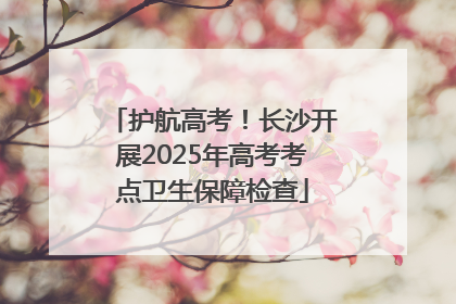 护航高考！长沙开展2025年高考考点卫生保障检查