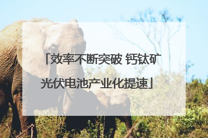 效率不断突破 钙钛矿光伏电池产业化提速