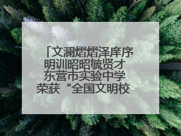 文澜熠熠泽庠序 明训昭昭毓贤才 东营市实验中学荣获“全国文明校园”称号