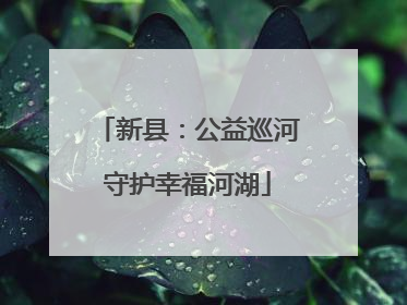 新县：公益巡河守护幸福河湖
