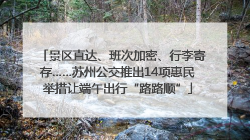 景区直达、班次加密、行李寄存……苏州公交推出14项惠民举措让端午出行“路路顺”