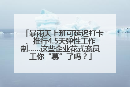 暴雨天上班可延迟打卡、推行4.5天弹性工作制……这些企业花式宠员工你“慕”了吗？