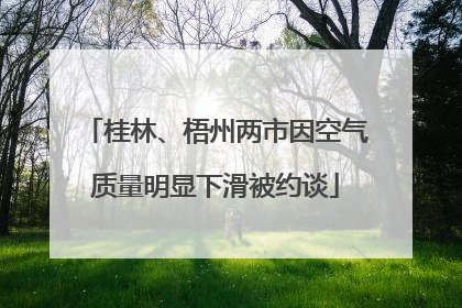 桂林、梧州两市因空气质量明显下滑被约谈