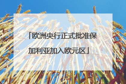 欧洲央行正式批准保加利亚加入欧元区