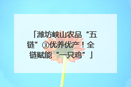 潍坊峡山农品“五链”③优养优产！全链赋能“一只鸡”