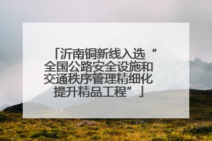 沂南铜新线入选“全国公路安全设施和交通秩序管理精细化提升精品工程”
