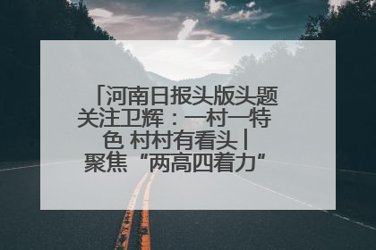 河南日报头版头题关注卫辉：一村一特色 村村有看头 ︳聚焦“两高四着力”·一“县”观察