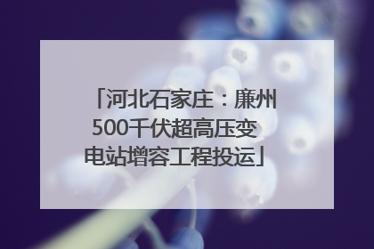 河北石家庄：廉州500千伏超高压变电站增容工程投运