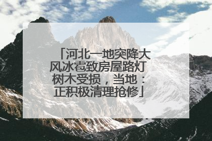 河北一地突降大风冰雹致房屋路灯树木受损，当地：正积极清理抢修