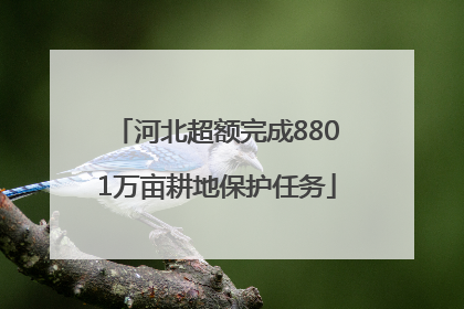 河北超额完成8801万亩耕地保护任务