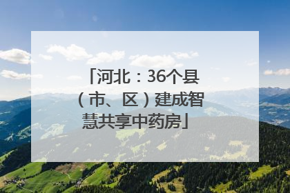 河北：36个县（市、区）建成智慧共享中药房
