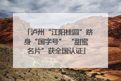泸州“江阳桂圆”跻身“国字号” “甜蜜名片”获全国认证